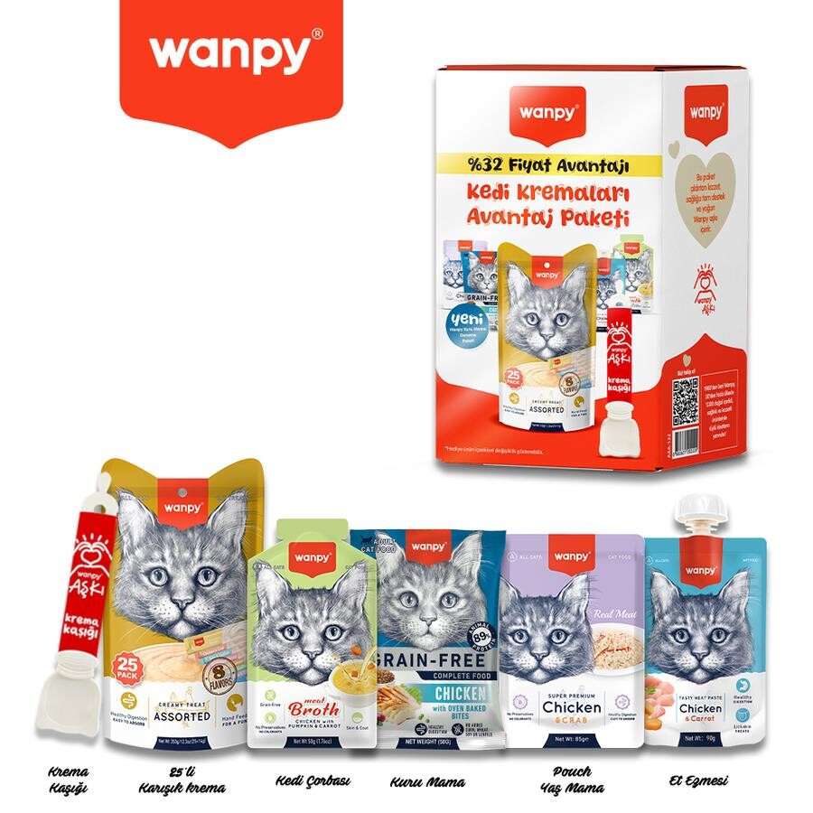 Wanpy Avantajlı Kedi Ödül Ve Konserve Mama Paketi | SRC: Barcode: 8682631202224